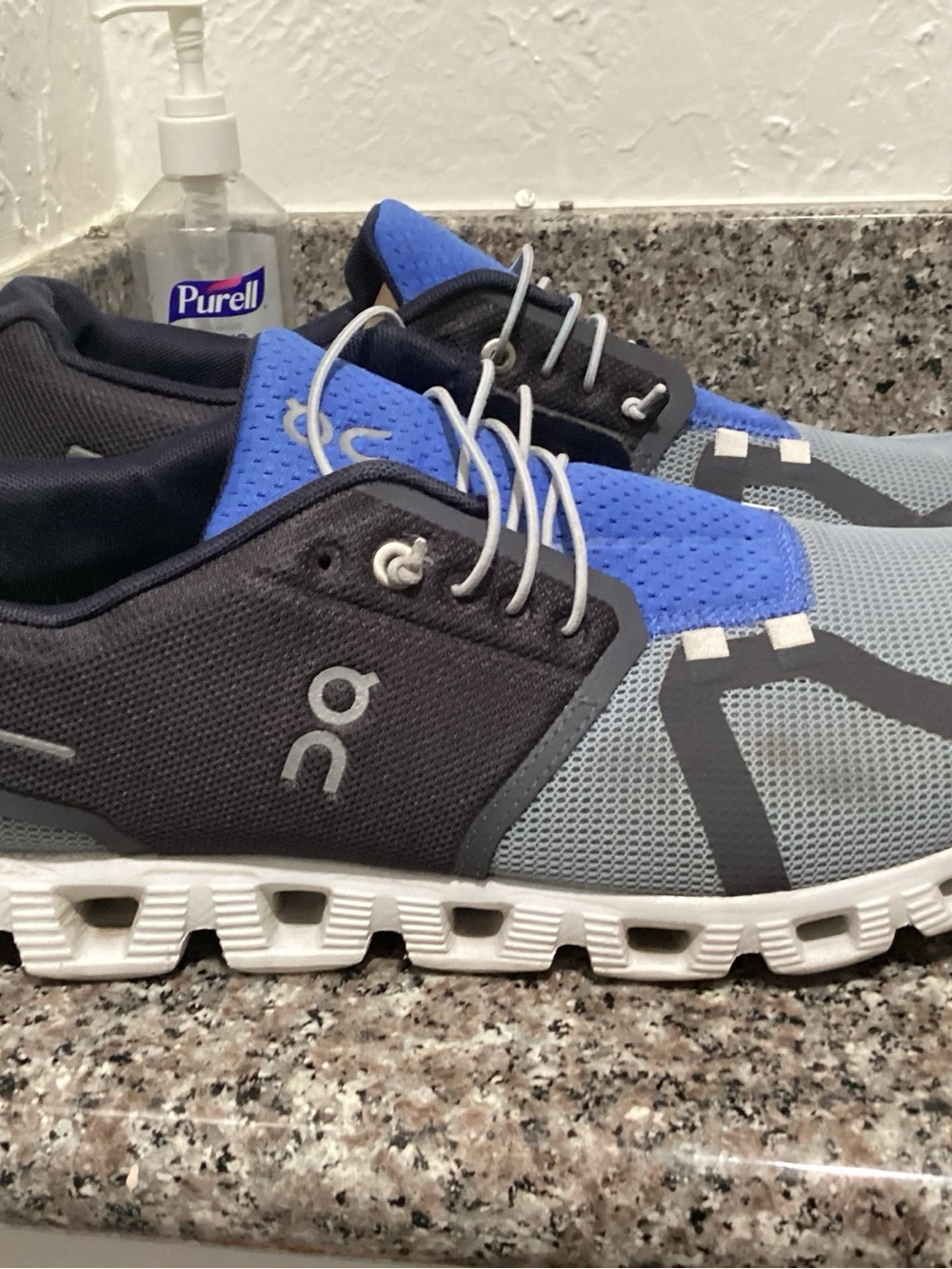 On Running Men's Athletic Sneakers in Blue and Gray